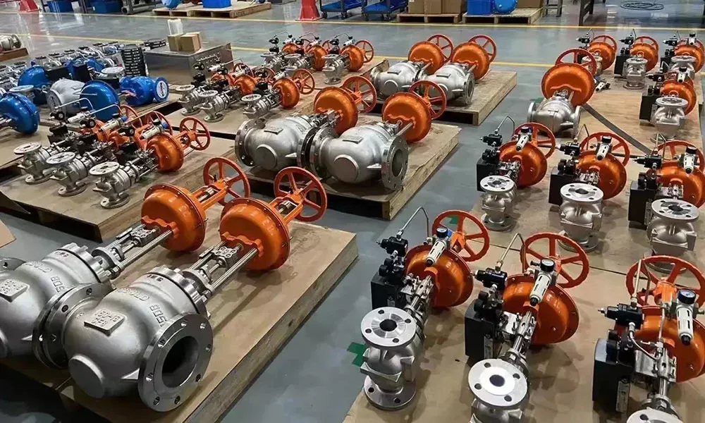 Pneumatic control valves for a lithium-ion battery manufacturing plant